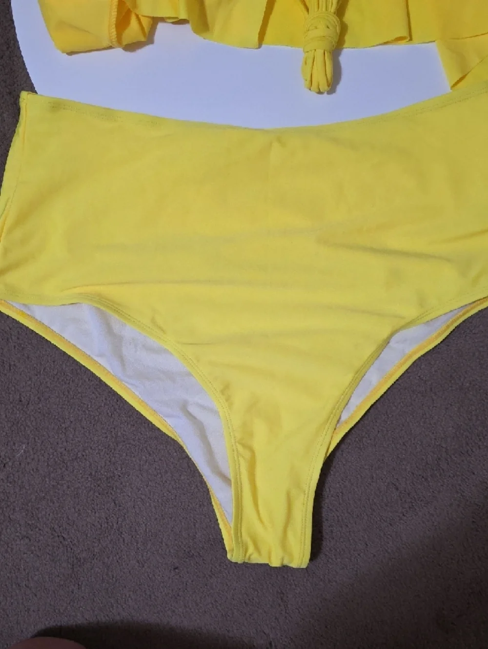 Yellow Ruffle High-Waist Bikini Set
